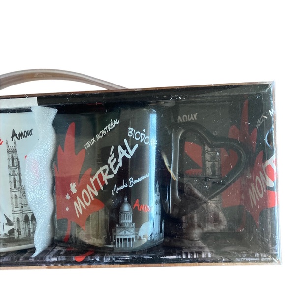 Babazoo Montreal Canada Heart Shape Demi Tasse Cups Souvenir NIB - Picture 4 of 5